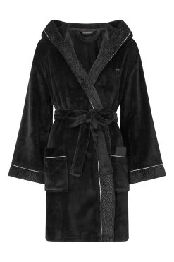 Ann Summers Signature Sparkle Soft Fluffy Black Robe -Fashion Women D16898s5