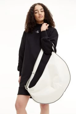 Calvin Klein Large Crescent White Bag -Fashion Women D17772s3