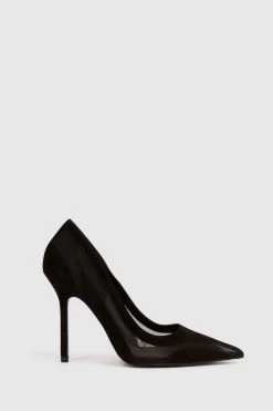 Reiss Dahlia Leather Sheer Court Shoes