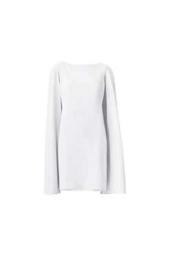 Adrianna Papell White Structured Cape Sheath Dress -Fashion Women D19306s5