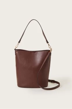 Monsoon Brown Vegan PU Bucket Bag