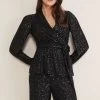 Phase Eight Black Florentine Sequin Blouse Co-Ord -Fashion Women D19796s