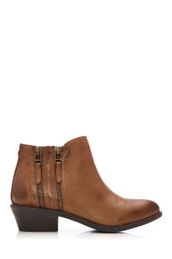 Moda In Pelle Ankle Boots With Double Zip Feature
