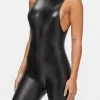 Ann Summers Evocative Wet Look Black Playsuit -Fashion Women D22689s