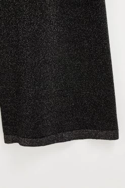 Oliver Bonas Black Rainbow Shimmer Stripe Knitted Flare Trousers -Fashion Women D25090s6