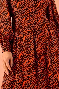 Ro&Zo Black Mix Animal Print Midi Dress -Fashion Women D26081s6