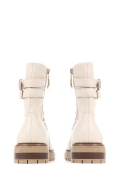 Jones Bootmaker Simonetta Biker White Boots -Fashion Women D26178s4