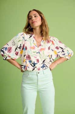 Pom Amsterdam Garden Bloom White Blouse