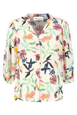 Pom Amsterdam Garden Bloom White Blouse -Fashion Women D27617s3