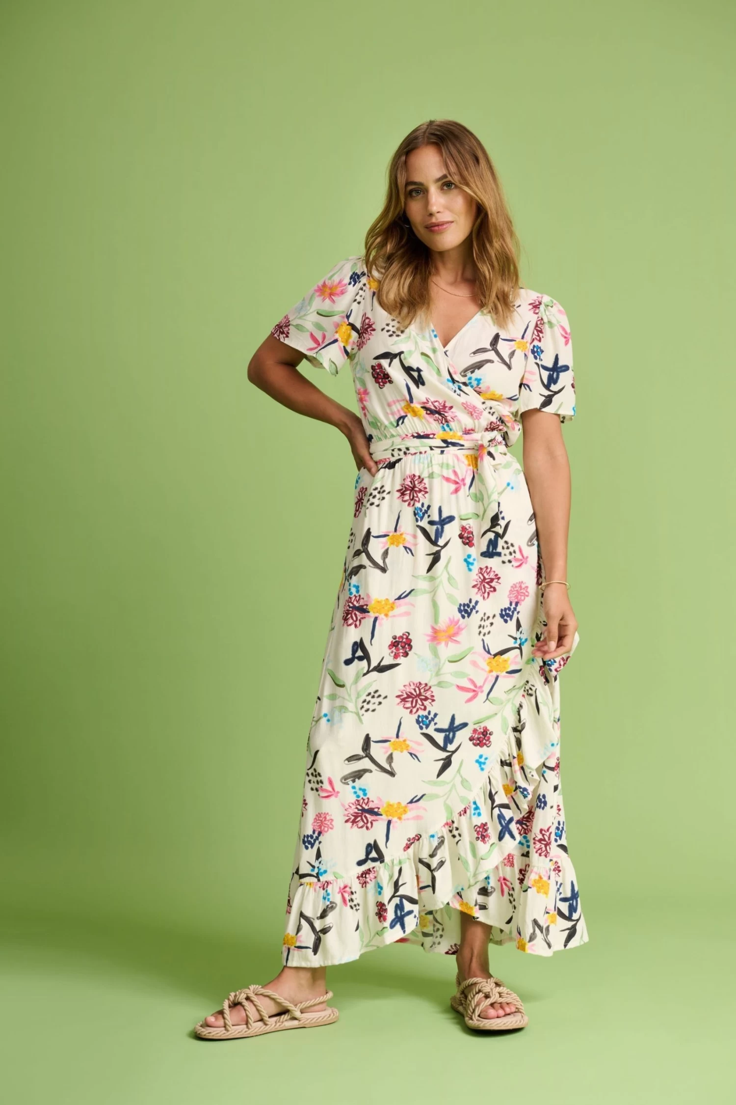 Pom Amsterdam White Garden Bloom Wrap Maxi Dress 4 Pom Amsterdam White Garden Bloom Wrap Maxi Dress - Image 2