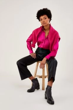 Monsoon Black Zip Front Chunky Leather Boots