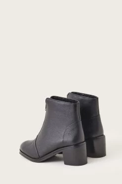 Monsoon Black Zip Front Chunky Leather Boots -Fashion Women D27897s3