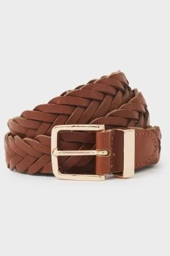 Crew Clothing Company Tan Brown Leather Skinny Belt