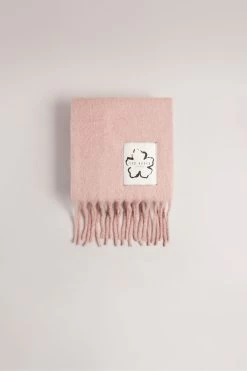 Ted Baker Oversized Dusky Pink Tiba Long Tassel Scarf