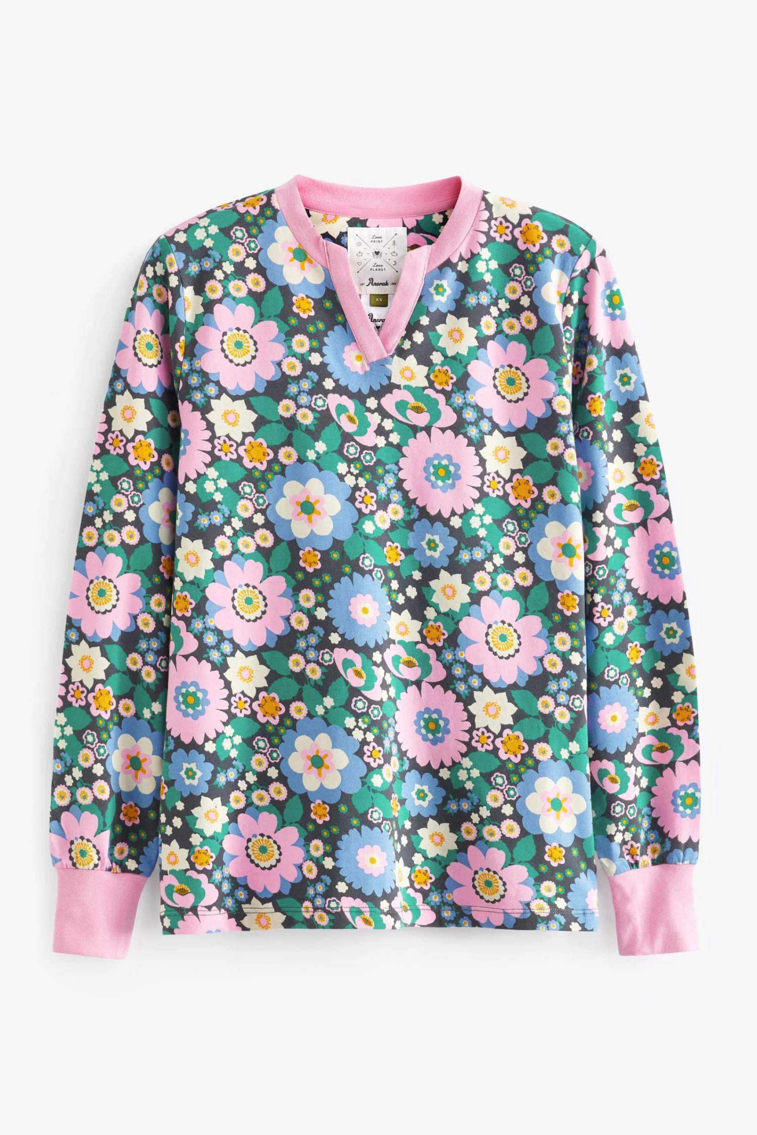 Anorak Pink Nostalgic Flower Cotton Jersey Pyjama Set 5 Anorak Pink Nostalgic Flower Cotton Jersey Pyjama Set - Image 3