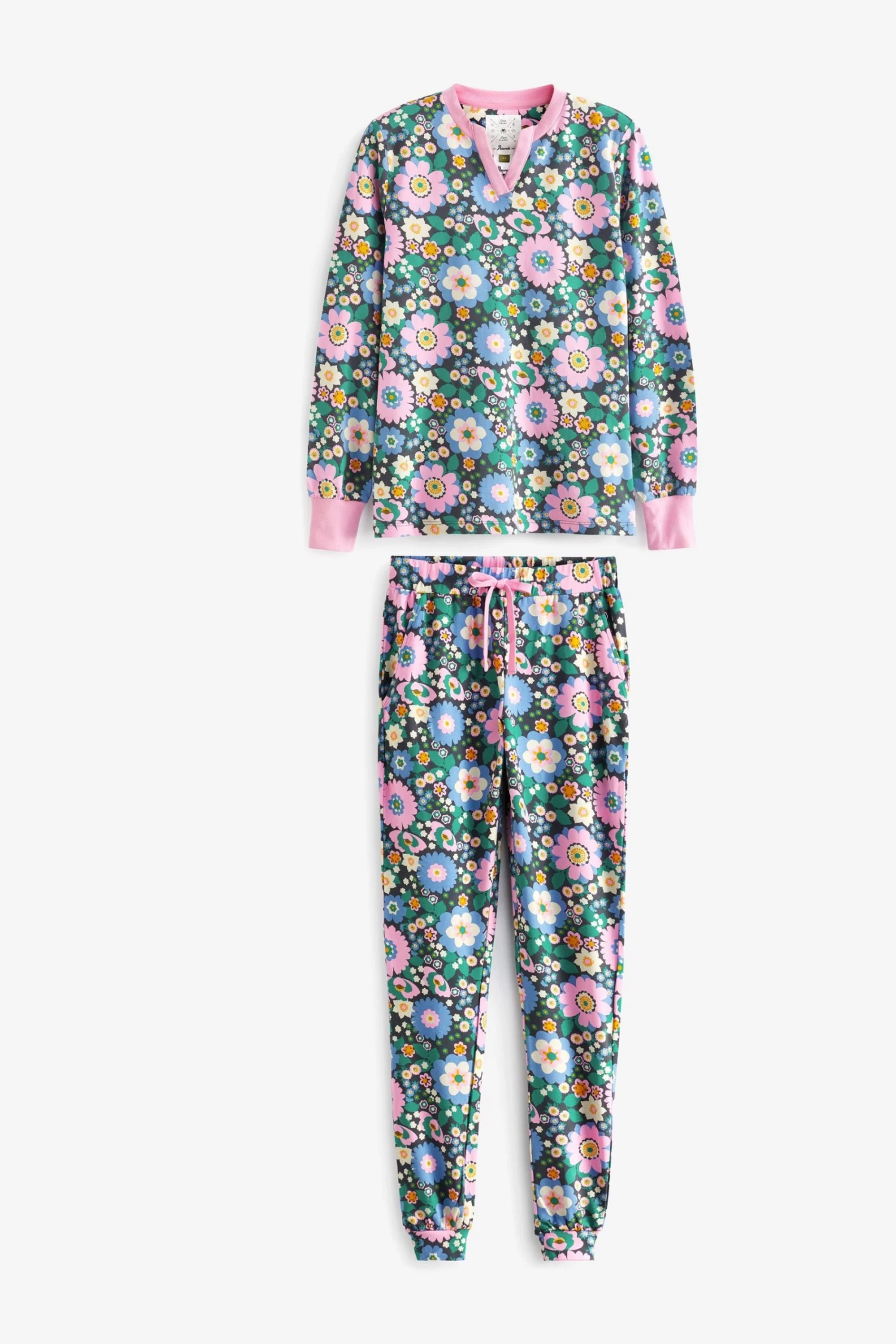 Anorak Pink Nostalgic Flower Cotton Jersey Pyjama Set 7 Anorak Pink Nostalgic Flower Cotton Jersey Pyjama Set - Image 5