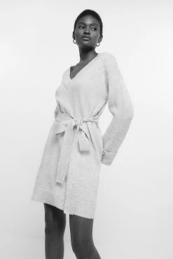 River Island Cream Wrap Bow Dress -Fashion Women D32036s4