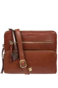 Conkca Angel Leather Cross-Body Clutch Bag