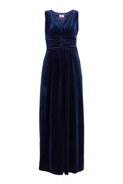 Gina Bacconi Blue Patricia Sleeveless Velvet Maxi Dress -Fashion Women D33308s4