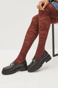 Next Berry Red Lace Tights 1 Pack