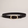 Ted Baker Neelah Black Oval Buckle Belts -Fashion Women D40101s