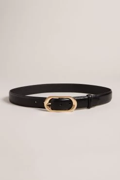 Ted Baker Neelah Black Oval Buckle Belts