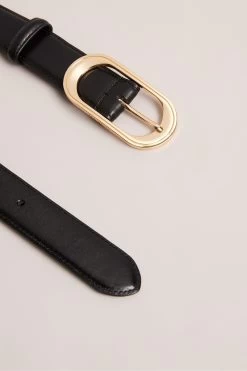Ted Baker Neelah Black Oval Buckle Belts -Fashion Women D40101s3