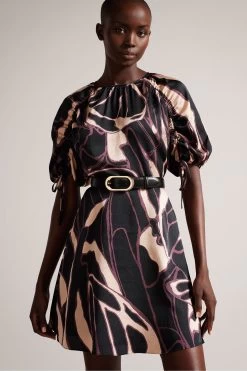 Ted Baker Neelah Black Oval Buckle Belts -Fashion Women D40101s4