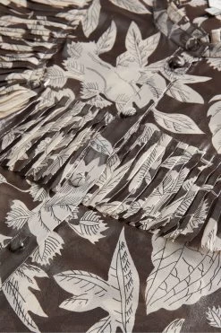 Ted Baker Dottiah Dark Brown Blouse With Ruffle Bib Detail -Fashion Women D40118s5