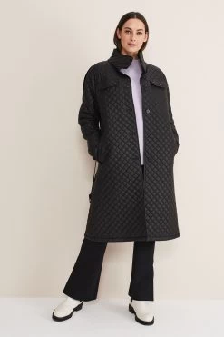 Phase Eight Black Erna PU Coat -Fashion Women D41576s3