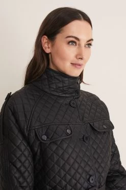 Phase Eight Black Erna PU Coat -Fashion Women D41576s4