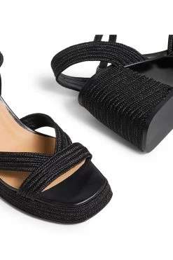 Castañer Castaner Valle Black Platform Block Heels -Fashion Women D45714s3