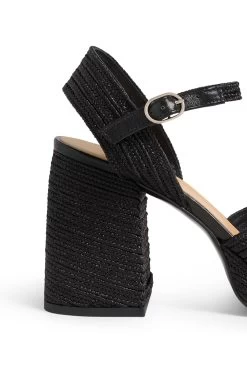 Castañer Castaner Valle Black Platform Block Heels -Fashion Women D45714s5