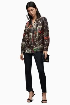 All Saints Green Toni Gene Shirt -Fashion Women D45746s4