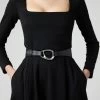 Jasper Conran London Black Leather Belt -Fashion Women D47175s