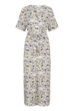Minimum White Printed Short Sleeve Belted Jumpsuit -Fashion Women D51376s4