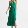 Reiss Arianna Halter Neck Belted Midi Dress -Fashion Women D57 959s