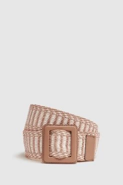 Reiss Daisy Raffia Buckled Belt