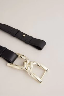 Ted Baker Chelt Black Twisted Buckle Belt 7 Ted Baker Chelt Black Twisted Buckle Belt -Fashion Women D57136s3