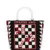 Lulu Guinness Snakes And Ladders Black Bibi Tote 1 Lulu Guinness Snakes And Ladders Black Bibi Tote -Fashion Women D60827s