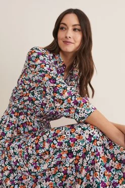 Phase Eight Natural Tana Floral Ditsy Dress -Fashion Women D61103s4