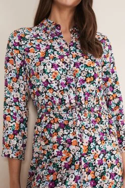 Phase Eight Natural Tana Floral Ditsy Dress -Fashion Women D61103s5