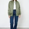 Another Sunday Green Oversized Bomber Jacket -Fashion Women D67593s