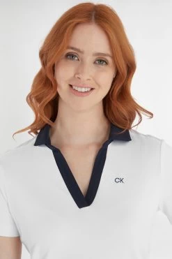 Calvin Klein Golf Canisteo White Polo Shirt -Fashion Women D68632s4
