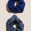 White Stuff Blue Versatile Jersey Roll Scarves 2 Pack -Fashion Women D68842s