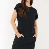 FatFace Iris Black Jersey Dress -Fashion Women D69774s
