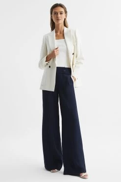 Reiss Lina High Rise Wide Leg Trousers -Fashion Women D70 163s9
