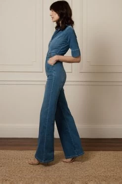 Donna Ida Cassandra Denim Flared Jumpsuit -Fashion Women D70662s4
