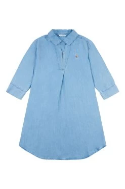 U.S. Polo Assn. Womens Blue Chambray Tunic Dress -Fashion Women D70899s4