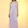 Ottod'Ame Purple Sleeveless Satin Scalloped Maxi Dress -Fashion Women D71768s